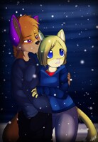 Lux and Monty in the snow