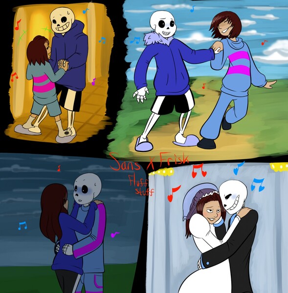 Sans X Frisk: I promised I'd protect you by Renee-Moonveil -- Fur Affinity  [dot] net