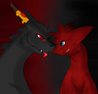 Nuzzles with a red Dragon