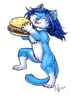 Kitty Loves Burgers  (Commissioned Art)