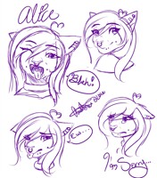 Alice's Expression Sheet// Sketch