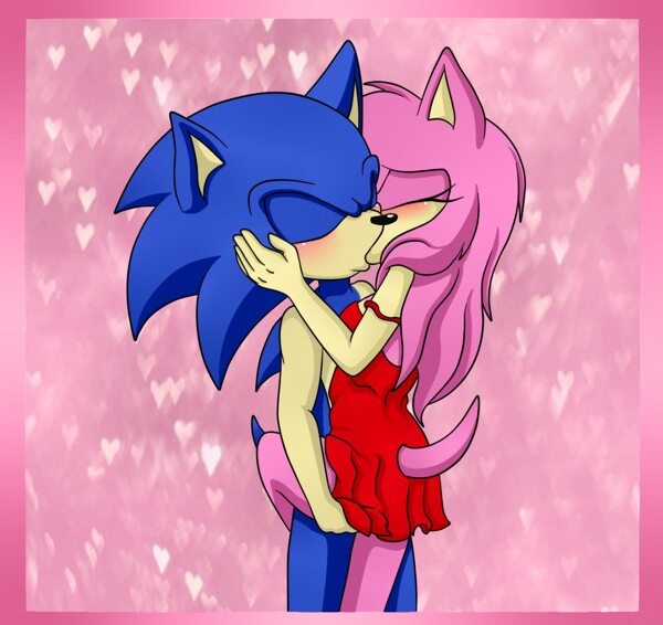 Sonic and Amy's Kiss After the Party by FaunaFox1 -- Fur Affinity