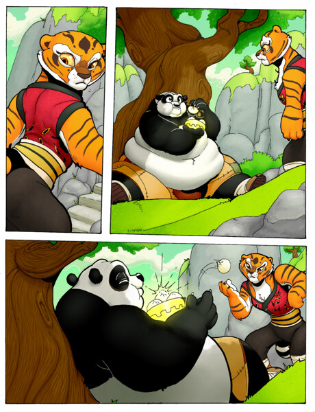 Suddenly, Tigress became aware that the sounds of Po's labored bre...
