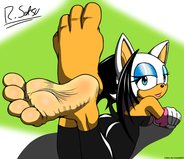 Rouge the Bat Feet' *COLOR* By Screampunk by cornchip21.