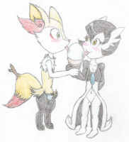 NikiNazu art-trade - Cute friends sharing Ice cream