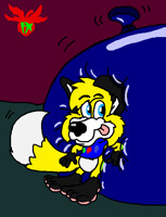 Toon style Louie fox and balloon