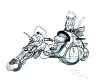 neokat on her motorbike