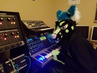 Triad's suit and synths :3