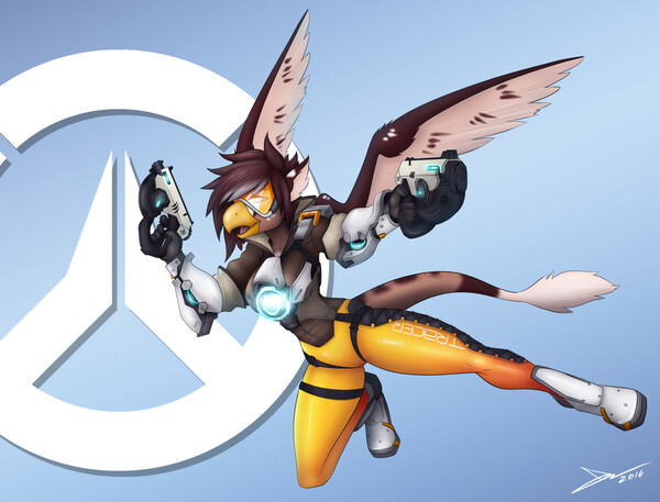 Tracer Overwatch Fan art by FERELAY_RislZXC -- Fur Affinity [dot] net