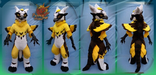  Protogen Fursuit Furry with blue pattern Fursona T