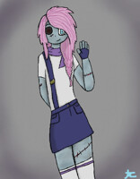 Zombie Hipster Girl (art trade)