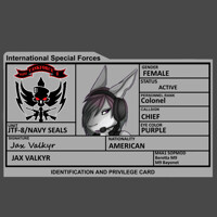 Joint Task Force 8 Identification Card- Jax Valkyr