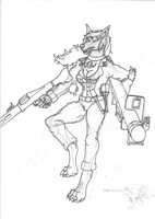 Inktober 04 - Werewolf female of ss