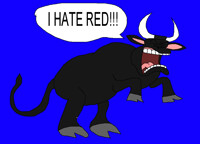 Bull hates red