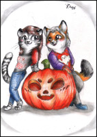 Chibi Commission - You, me and Halloween