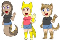 Citrine Topaz Freebie Adopts: Gorgon, Pegasus, Wolf