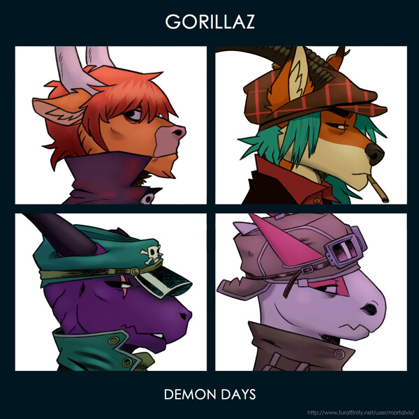 gorillaz demon days album cover russel