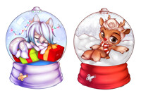 PebblesRaven + Teil Collab Chibis