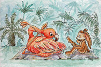 Flamingo Yoga by ArcticSnowFoxie (2011)