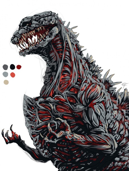 EASY How to Draw SHIN GODZILLA - Head | Godzilla, Easy drawings, Drawings