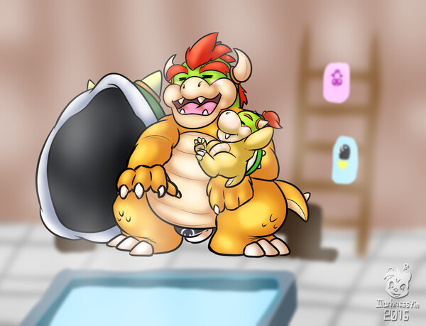 Bowser Jr. is eating Mario's Dish by Darknessslayer02 -- Fur Affinity [dot]  net