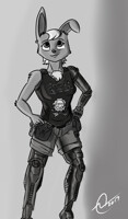 Bunnie Rabbot - Black & White
