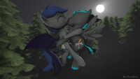YCH - Echo x Rain Runner Moonlight Kiss