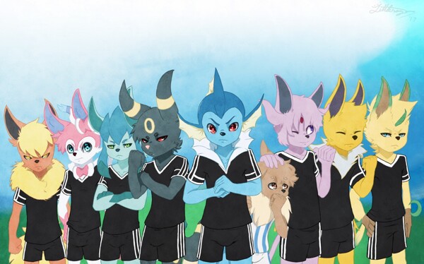 The Eeveelution squad (By Mieno) by Ranfox -- Fur Affinity [dot] net