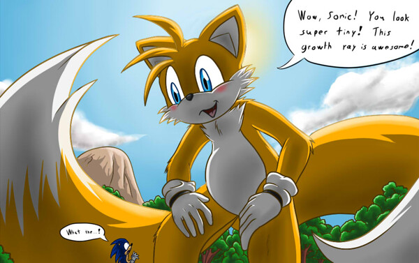 who wished for a huge Tails looming over tiny Sonic 8/3 And giant Tails is ...