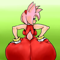 Amy Rose getting ready. 