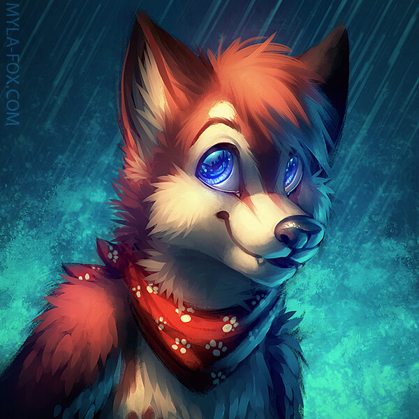 20972 - safe, artist:aliveforgood, oc, oc only, oc:fundy, canine, fox,  mammal, red fox, anthro, minecraft, , abstract background, blushing,  cute, looking at you, male, paws, solo, solo male - Furbooru