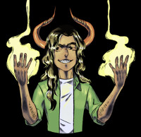 Pastel Goat on fire