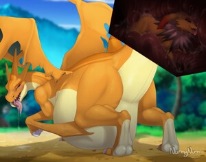 Mega Charizard Y vore (Shiny version) by MoonLightCarter -- Fur