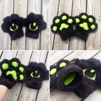 Green and Black Power Button Toony Handpaws