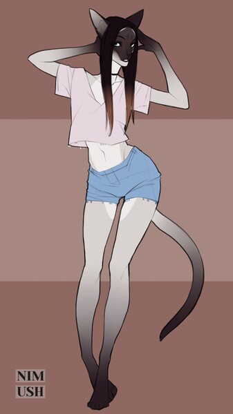 My new character Siamese cat - Mila \(★ω★)/ (her nickname is Smoky!). 