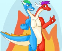 Red and Blue powered up