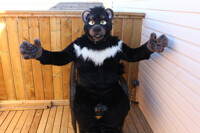 Xander Enjoying a Spring Day on the Patio