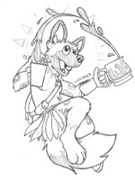 Tribal african wild dog and coffee