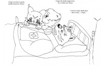 in hospital bed... well almost dead