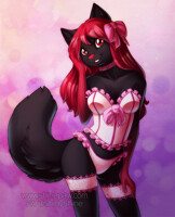 Wolfess in Lingerie - YCH commission