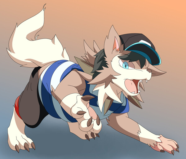 Lycanroc as Iori Yagami by CharlieProut -- Fur Affinity [dot] net
