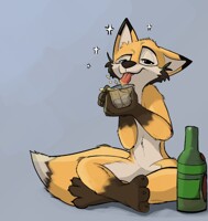 Foxipso drinking whisky