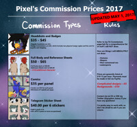 Commission Price Sheet 2017 [MAY UPDATED PRICES]