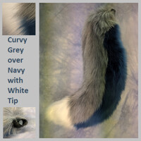 Curvy Gray over Navy with a White Tip - Commission