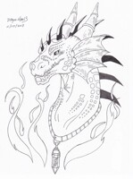 fire dragon line art
