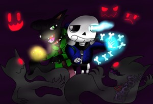 I promise I'll protect you- Sans and Frisk Virustale by ElectroSkull64 --  Fur Affinity [dot] net