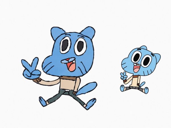 Gumball & Darwin - sketch by eltonpot -- Fur Affinity [dot] net