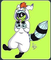 Rhave Ferret and Gomamon