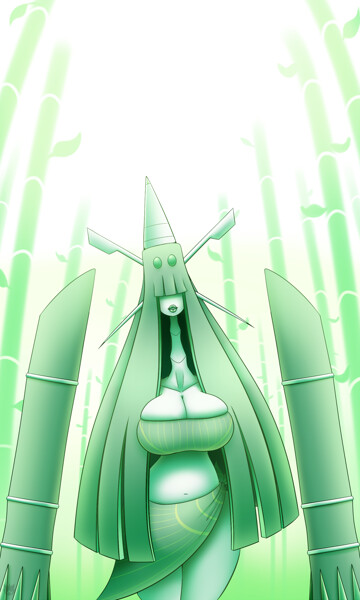 Shiny Art) Celesteela in Bamboo Forest + Shiny Version