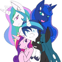 Shining Armor's harem by LarryKitty